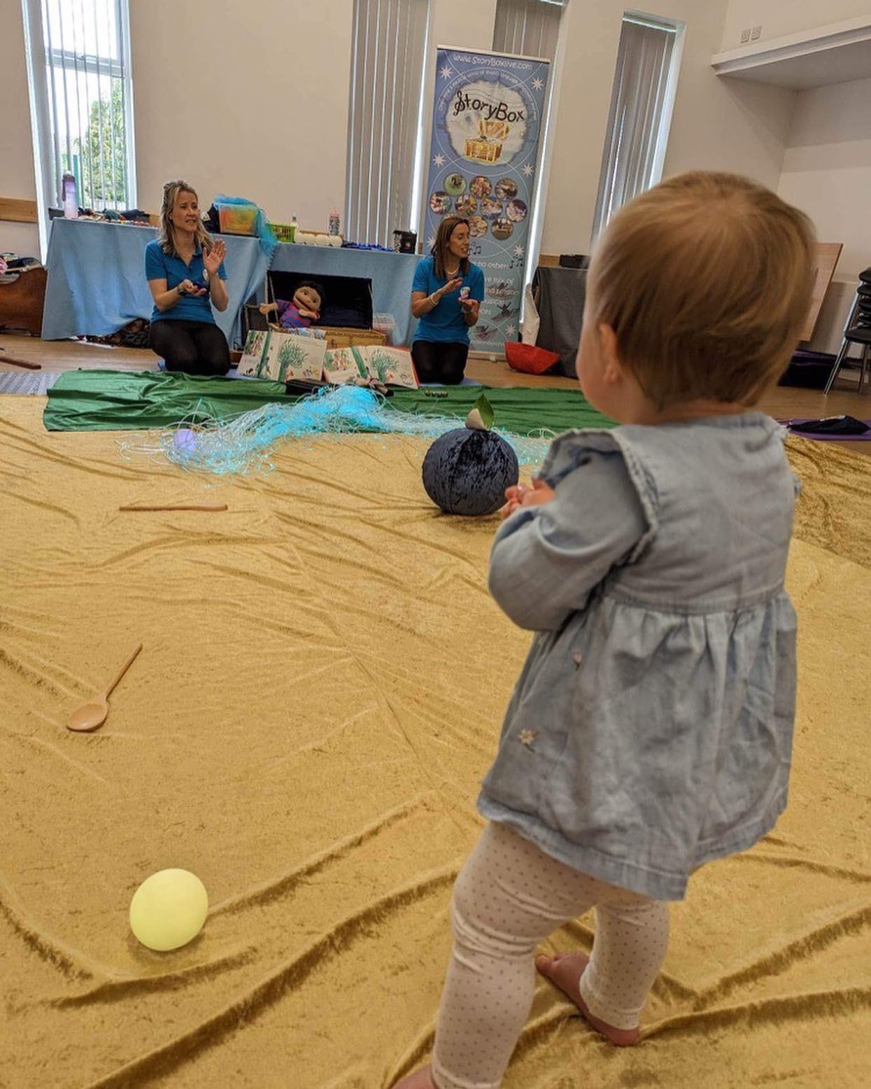 A toddler playing in class